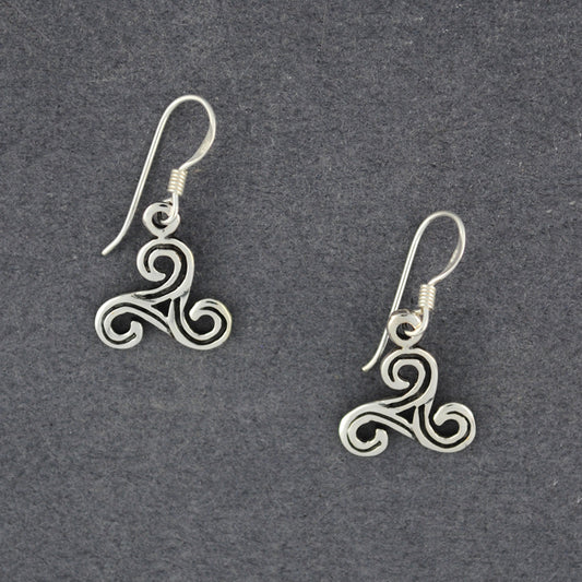 Sterling Silver Antiqued Triskele Earrings