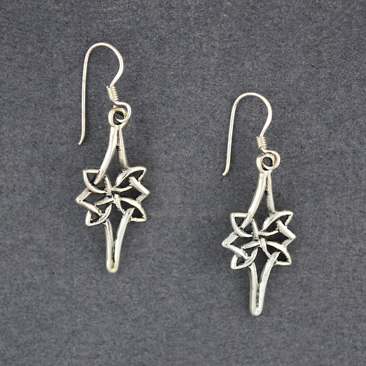 Sterling Silver Pointed Star Celtic Knot Earrings