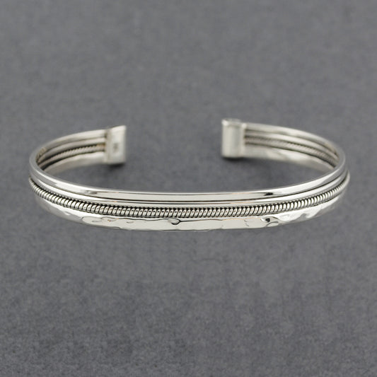 Sterling Silver Multi Texture Cuff
