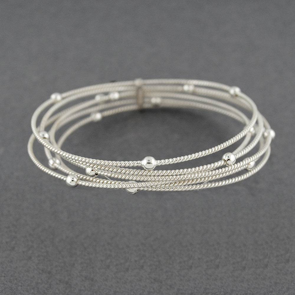 Sterling Silver Twists and Dots Bangle – Green River Silver Co.