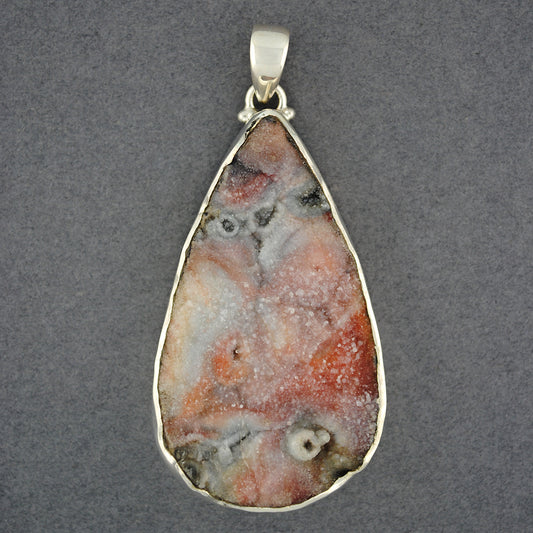 Sterling Silver Desert Druzy Jumbo Teardrop Pendant