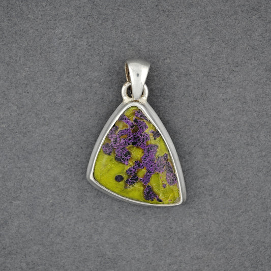 Sterling Silver Stichtite Triangle Pendant