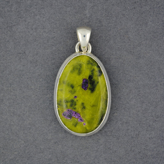 Sterling Silver Stichtite Oval Pendant