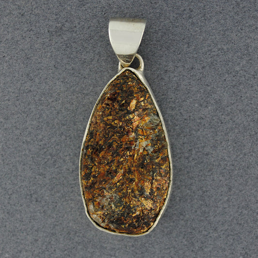 Sterling Silver Astrophyllite Teardrop Pendant