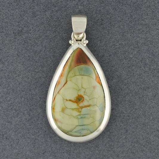 Sterling Silver Imperial Jasper Teardrop Pendant