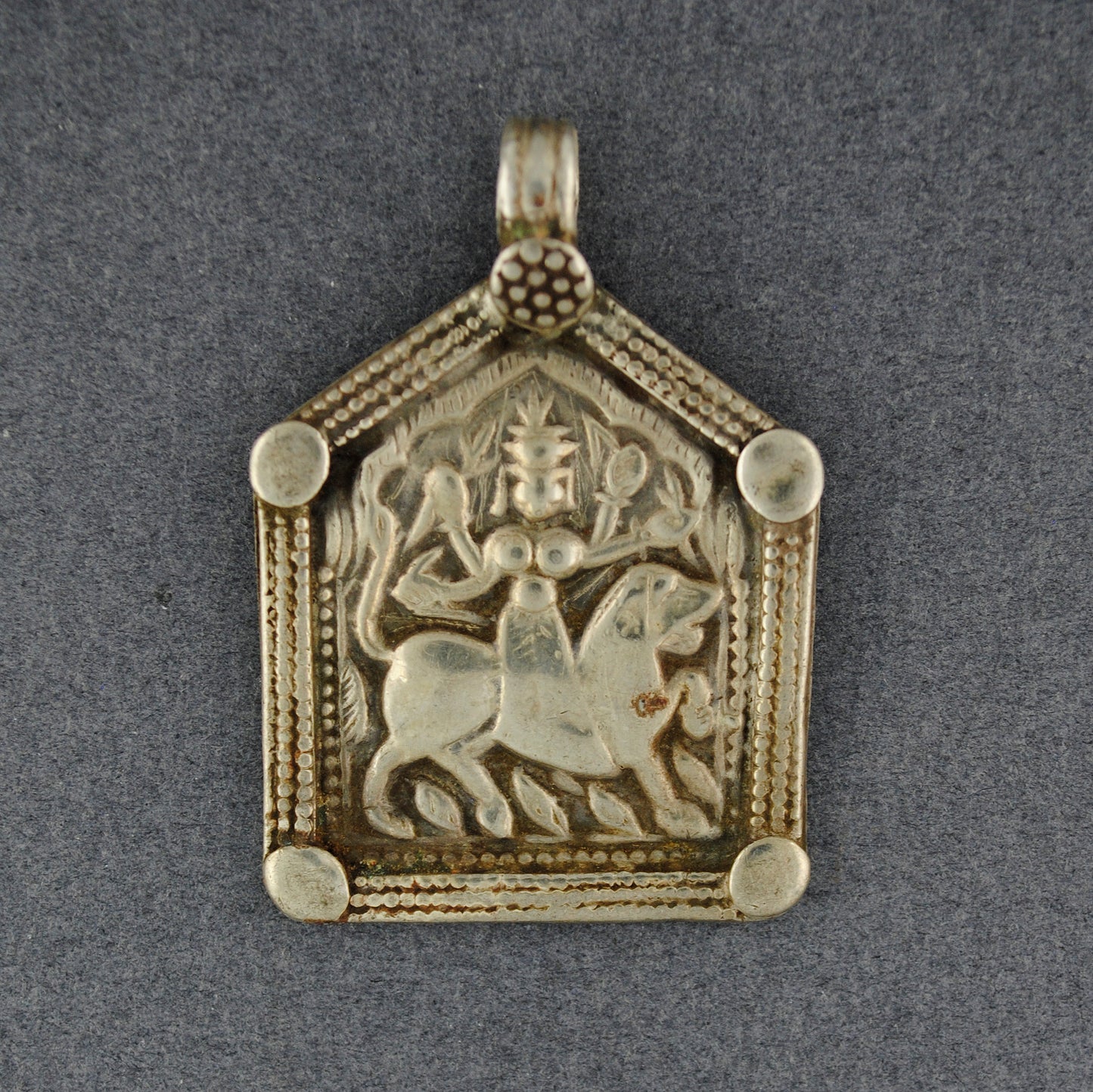 Durga Dotted Border Pentagon Amulet
