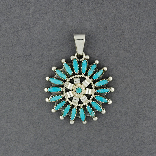 Sterling Silver Small Peti Point Turquoise Pendant