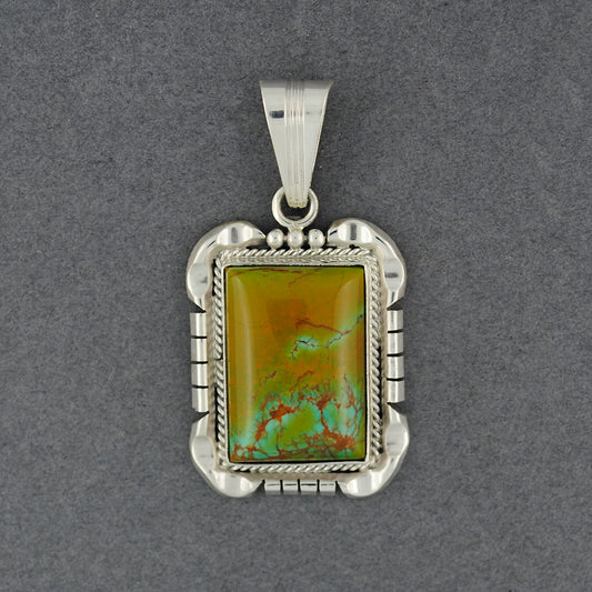 Sterling Silver Turquoise Large Rectangle Pendant