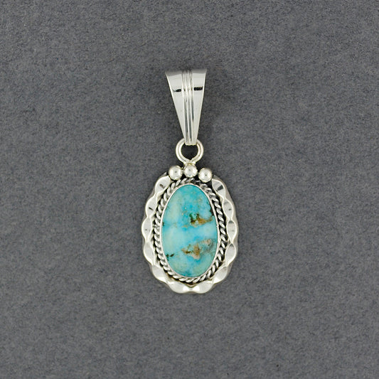Sterling Silver Turquoise Detailed Bezel Pendant