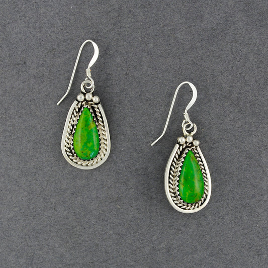 Sterling Silver Gaspeite Teardrop Earrings
