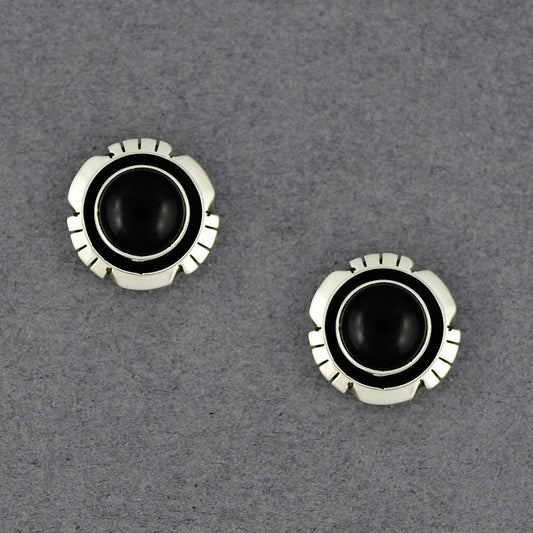 Sterling Silver Onyx Post Earrings