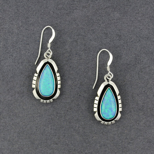 Sterling Silver Blue Opal Teardrop Earrings