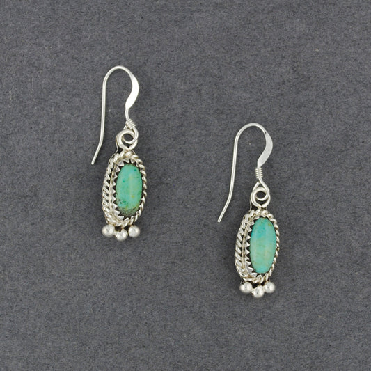 Sterling Silver Small Turquoise Oval Earrings