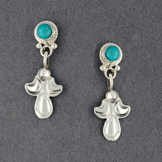 Sterling Silver Turquoise Post with Dangle Earrings