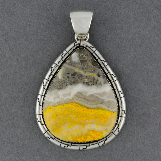 Sterling Silver Bumble Bee Jasper Pendant