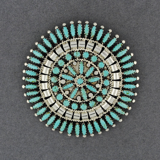 Sterling Silver Turquoise Petit Point Pin / Pendant