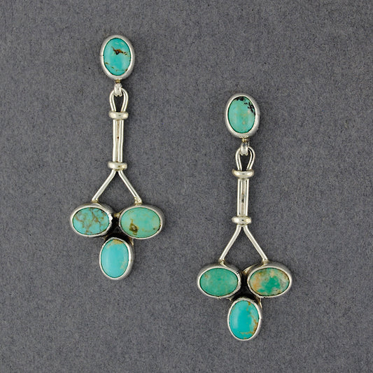 Sterling Silver Turquoise Oval Earrings