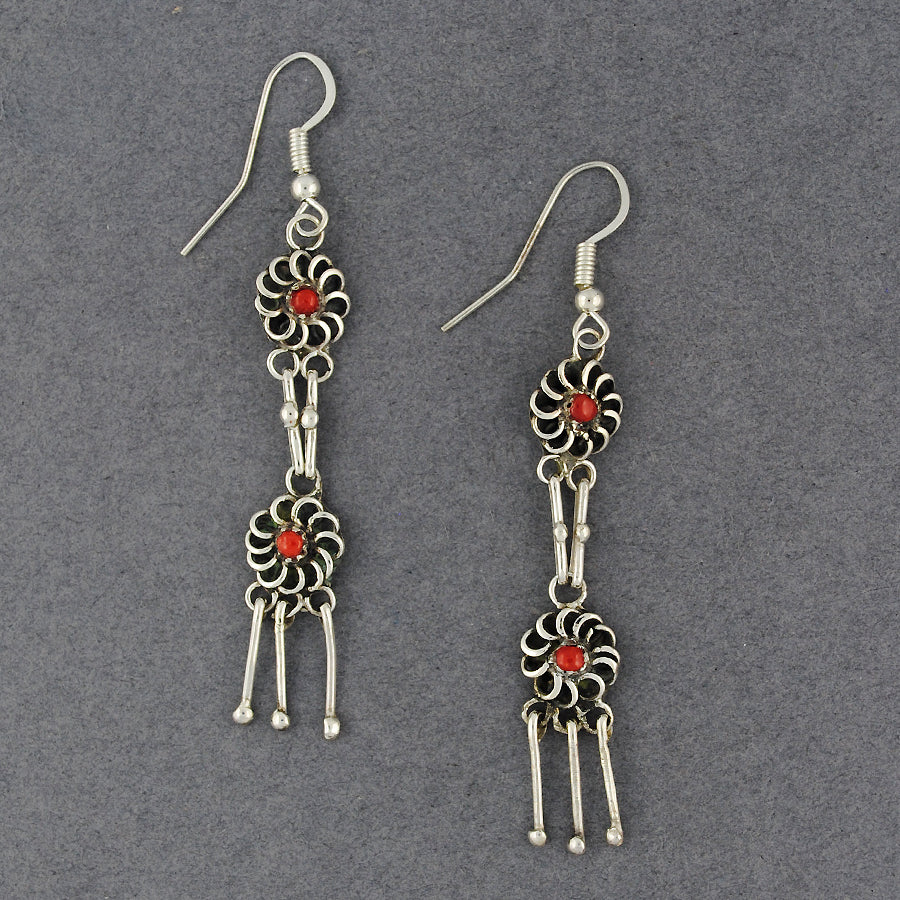 Sterling Silver Coral Earrings