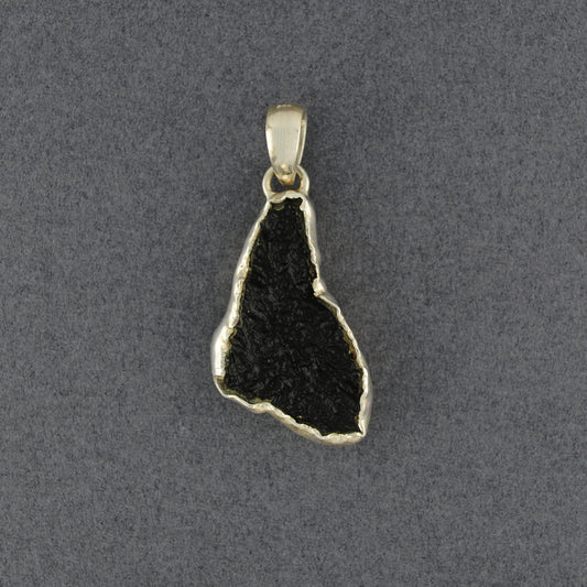 Sterling Silver Moldavite Triangle Pendant