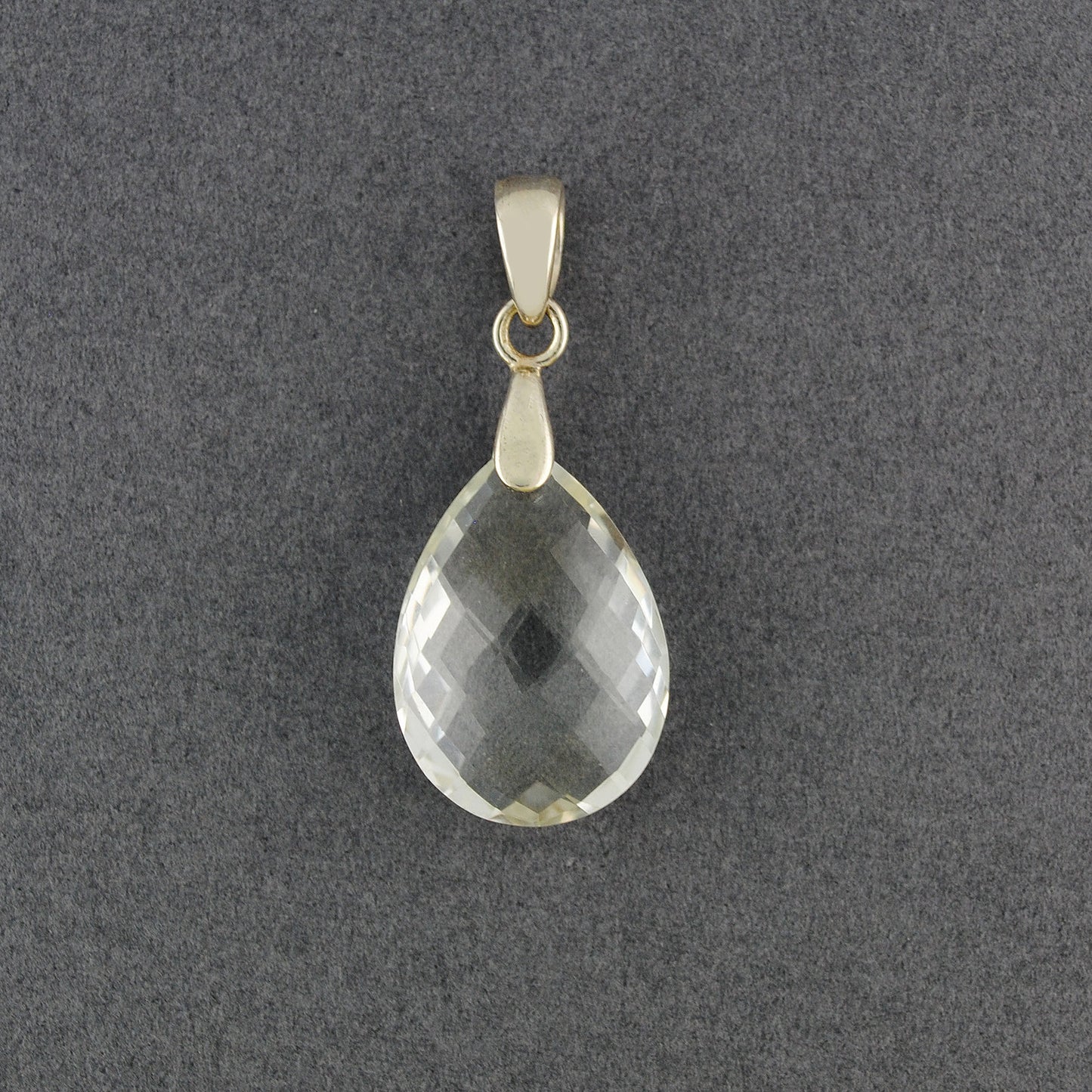 Sterling Silver Crystal Quartz Drop Pendant