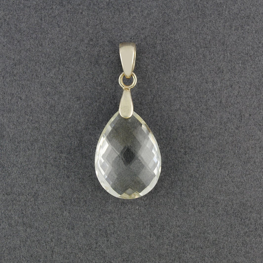 Sterling Silver Crystal Quartz Drop Pendant