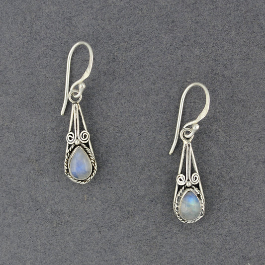 Rainbow Moonstone Teardrop Earrings