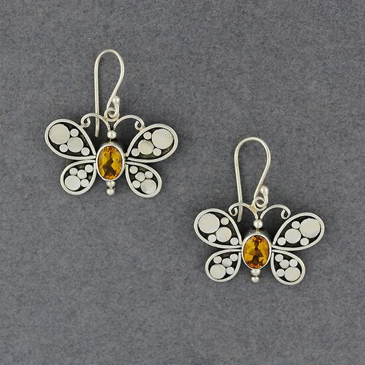 Citrine Butterfly Earrings