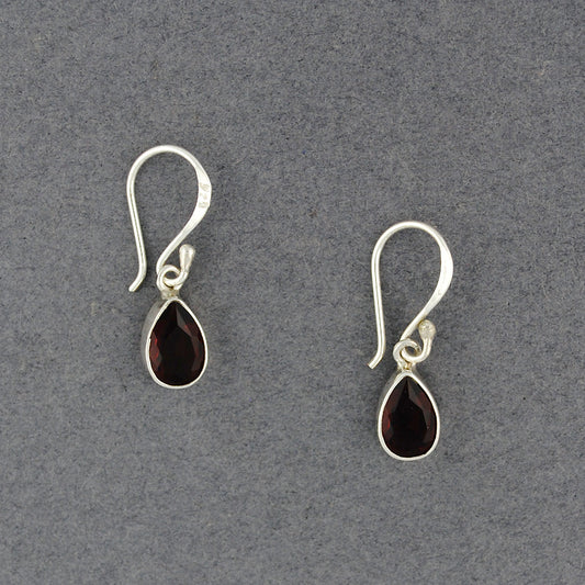 Garnet Small Teardrop Earrings