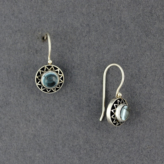 Blue Topaz Sun Earrings