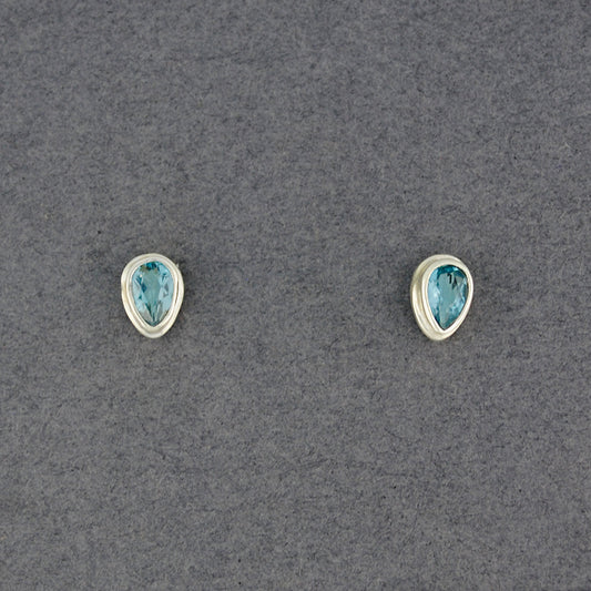 Blue Topaz Teardrop Post Earrings