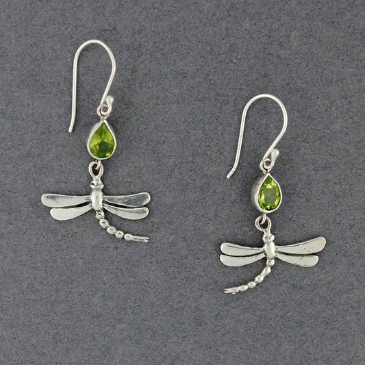 Peridot Dragonfly Earrings