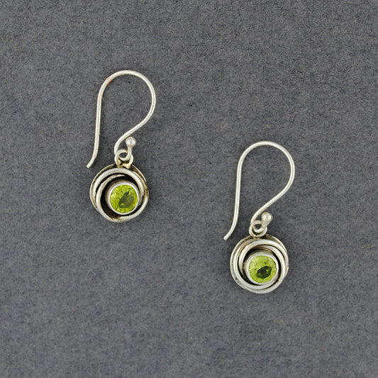 Peridot Wrapped Border Earrings