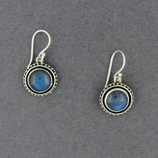 Labradorite Dotted Bezel Earrings