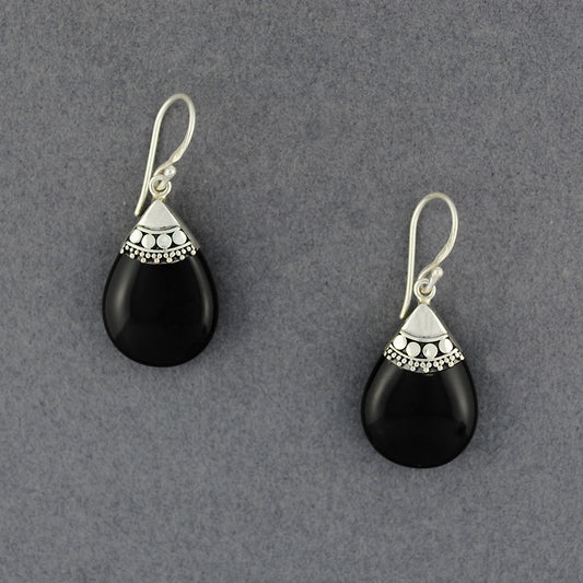 Onyx Multi Dot Teardrop Earrings