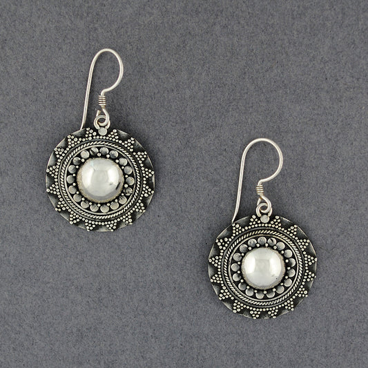 Sterling Silver Onate Circle Earrings