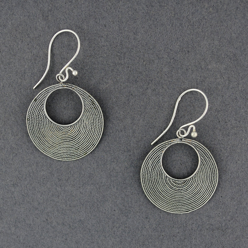 Sterling Silver Textured Circle Earrings