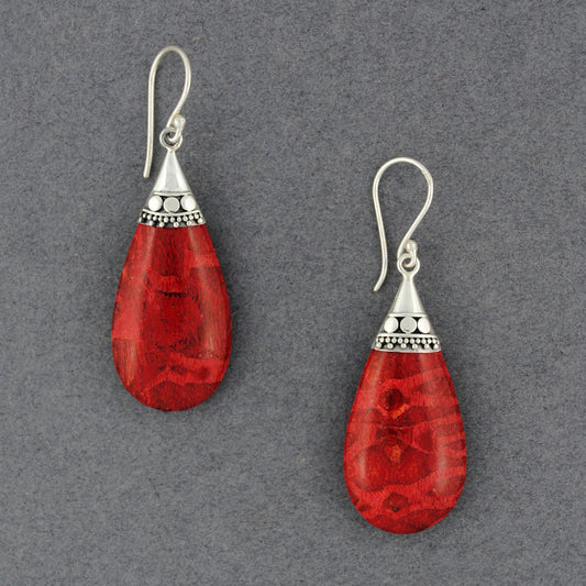 Coral Multi Dot Teardrop Earrings