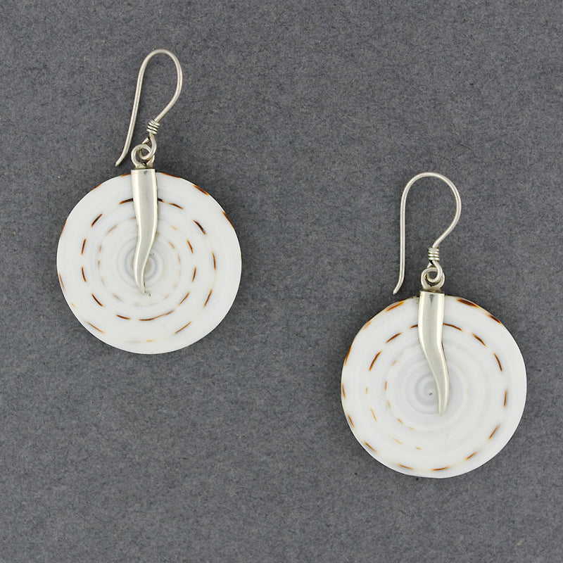 Cone Shell with Silver Line Earrings