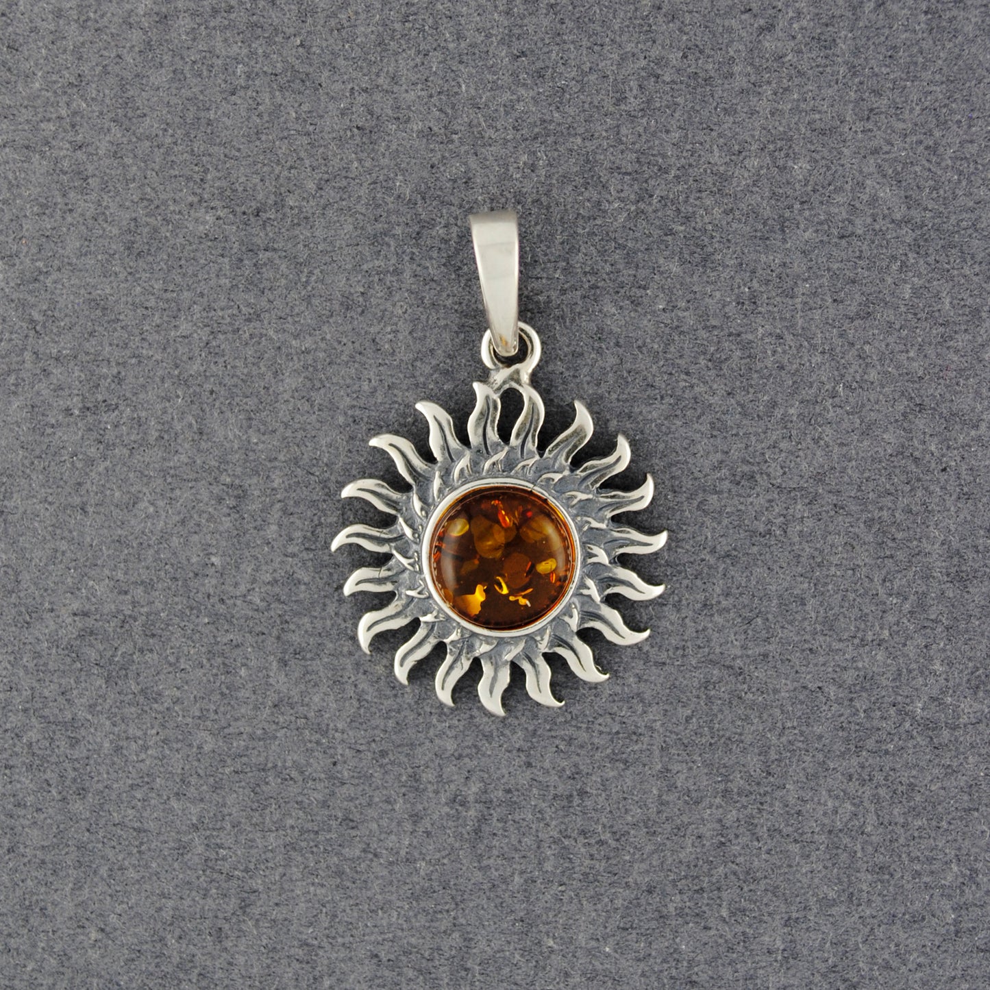 Amber Medium Stylized Sun Pendant