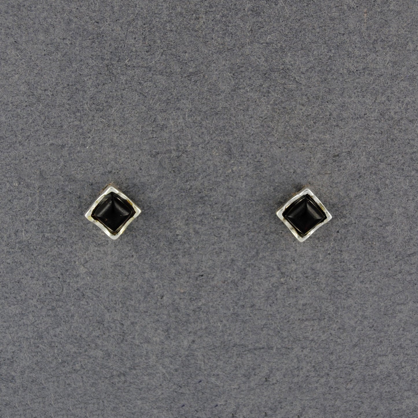 Cherry Amber Diamond Post Earrings