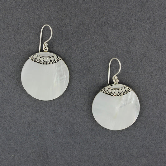 Mother of Pearl Multi Dots Circle Earrings