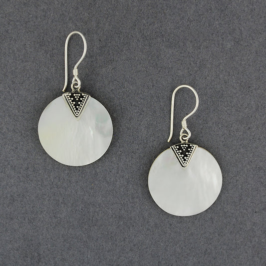 Mother of Pearl Dot Triangle Circle Earrings