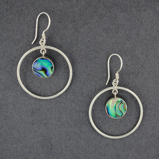 Abalone in Circle Earrings