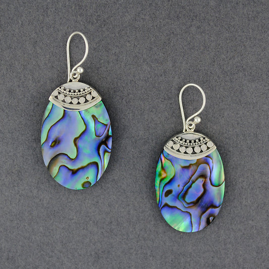 Abalone Dotted Oval Earrings