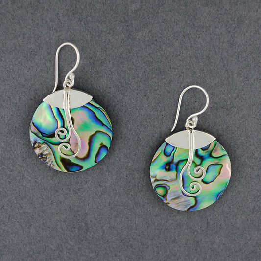 Abalone Swirl Circle Earrings