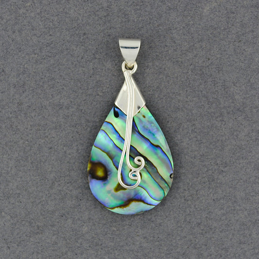 Abalone Teardrop Swirl Pendant