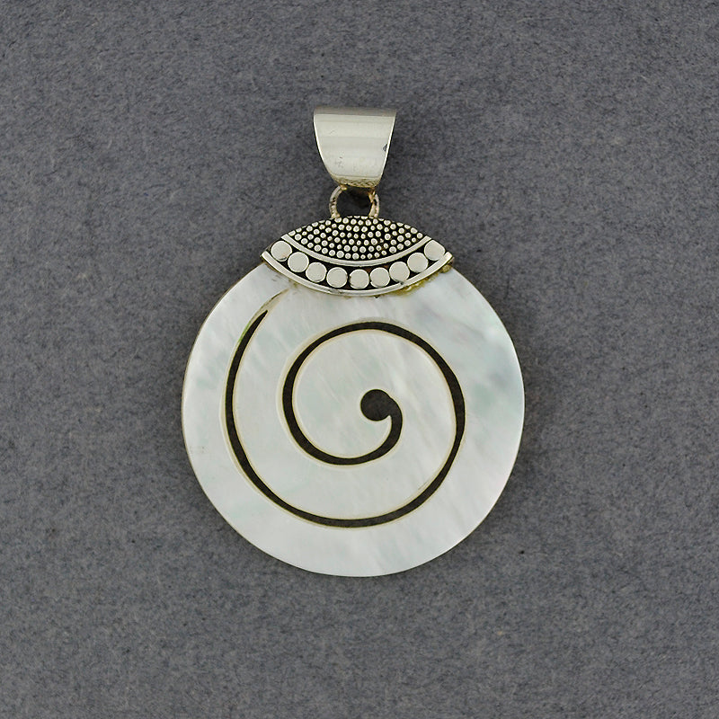 Mother of Pearl Multi Dot Spiral Pendant