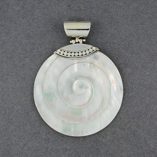 Mother of Pearl Carved Spiral Pendant
