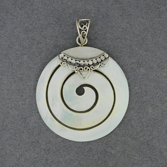 Mother of Pearl Ornate Spiral Pendant