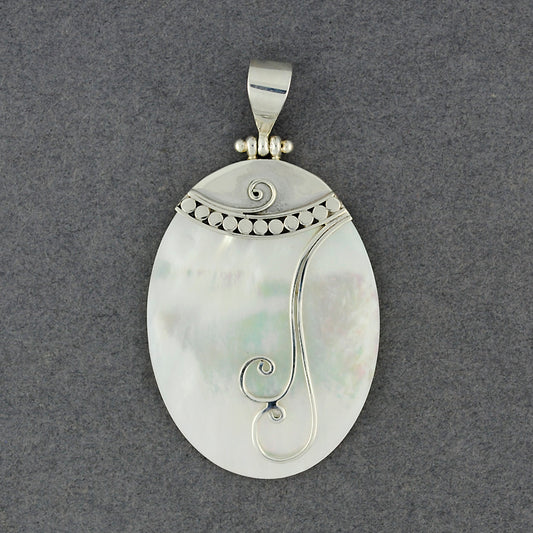 Mother of Pearl Oval with Swirls Pendant